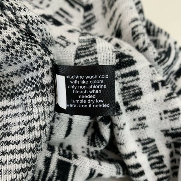 5/$25 Lane Bryant 14 16 Cardigan Button Up Sweater 3/4 Sleeve Black White - Picture 5 of 5